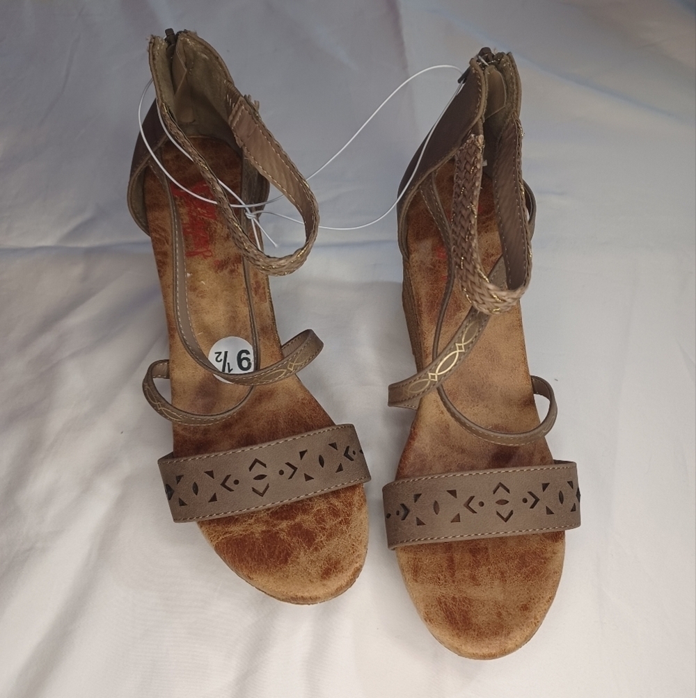 Jellypop Elegant Brown Strappy Boho Cottagecore Summer Sandals